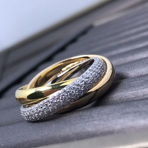Lyxring för kvinnor Luxury Diamond Ring Mens Double T Open Love Ring Wedding Gold Ring Populära Fashion Classic High Quality Jewelry Gift