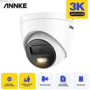 Altre telecamere CCTV Annke Smart Dopipuce IP Camera 3K H.265+ Clear Day Night IR Network Camera IP67 Dust e rilevamento di veicoli umani impermeabili Y240403