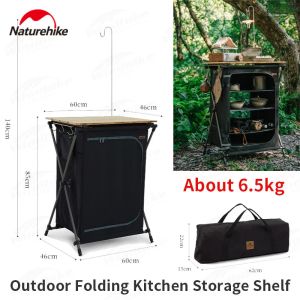 Einrichtung NatureHike Outdoor Klappküchenschelfgeschirr Tabelle Tischschrank 5Layer großer Weltraumcamping BBQ Hacking Board Tisch