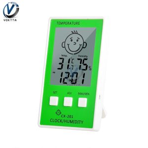 CX-2013 3-i-1 Digital termometer Hygrometer Elektronisk klocka Mini inomhus temperatursensor Monitor Mätmätare Thermometer