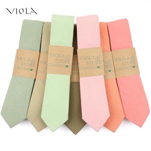 Laço amarra bela cor verde pêssego rosa galha de algodão sólido 6 cm de festas de casamento magro de festas smoking homens amarre presente