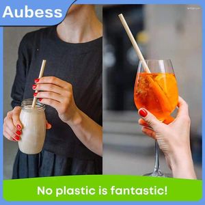 Drinking Straws Environmentally Friendly 20cm Wheat Straw Portable Drinkware Disposable Kitchen Accessories Tools Natural