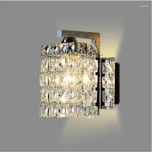 Lampa ścienna klasyczna krystaliczna żyrandol jasnobrązowy krystaliczny kinkiet LED Foyer salon pokój nocny