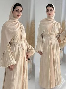 Vestido de festa muçulmano Eid de roupas étnicas para mulheres abaya com cachecol hijab cardigan jalabiya vestidos longos marrocos kaftan ramadan vestido