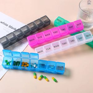 Портативная еженедельная медицина для таблеток 5 цветов контейнер для хранения таблеток 7 дней.