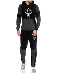 2 adet Set Trailsuit 2022 Erkekler Sonbahar Kış Kapüşonlu Sweatshirt Pantolon Erkek Spor Hoodies Spor giyim SXXXL8997881