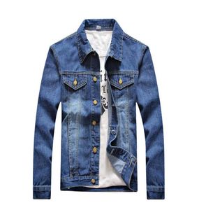 Katı gündelik ince erkek denim ceket S5XL bombacı ceket erkekler yüksek kaliteli kovboy men039s jean ceket chaqueta hombre3006270