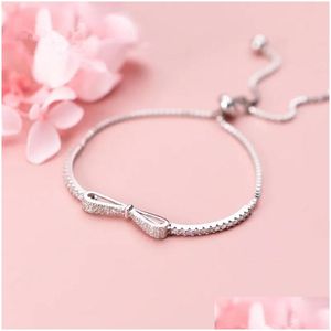 Braccialetti di fascino zircone bowknot bracciale bracciale per donne ragazze eleganti festa di gioielli da festa sl105 drop drop dhcly