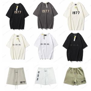 T-shirt de designer essencialshoodie ess ess 1977 marca casual conforto respirável manga curta de moda unissex shorts essencialsweatshirts nos s-4xl