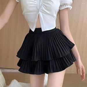 Skirts Tiered Ruffled Mini Skirt High Waist Layered Flowy Chiffon Short Summer Spring Women Soft-Girl Fairycore Outfit