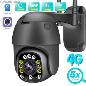 Andra CCTV-kameror 4G SIM-kort IP-kamera 5x Optisk Zoom 1080p HD WiFi Security PTZ Speed ​​Dome Outdoor CCTV P2P Surveillance E-post Alarm Camhi App Y240403