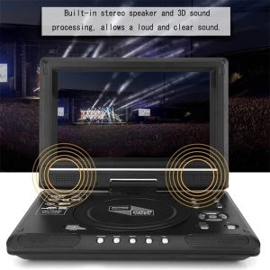 9 8 Taşınabilir DVD Player HD Video Player AV Girdi Çıktı Araç Mini TV Oynatma Cihazı ABD UK AB AU Fiş