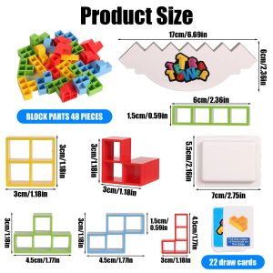 48pcs Balance Balance Blocks Balancing Scoping Board Bords Blost Blosts Blosts Buzzle Toy Family Games