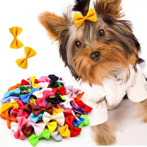 Dog Apparel 20PCS Colorful Bow Hairpin Fashion Pure Hair Clips For Small Dogs Cute Puppy Cat Headwear Grooming Accessories