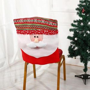 Chair Covers Seat Cover Festive Snowman Santa Claus For Dining Room Merry Christmas Decorations Chairs Non-woven Holiday