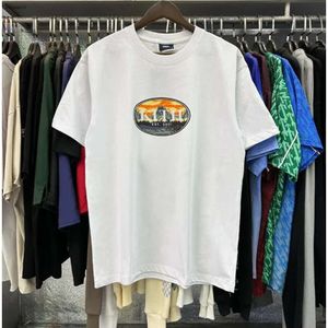 Kith Trube Mens Designer T Roomts Cloud Fun Fore Forest Brand Kith Рубашки Припечатка высококачественная хлопковая футболка с коротким рукавом 3849