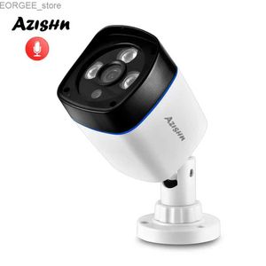 Outras câmeras CCTV Azishn Audio H.265 2MP HD 1080p 25fps Segurança Câmera IP Câmera de videocultura ao ar livre Câmera CCTV Poe Opcional Y240403
