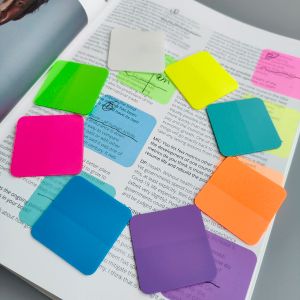 160 Sheets 8Colors Transparent Sticky Notes Scrapes Stickers Note Pads Paper Clear Notepad School Stationery Office Supplies