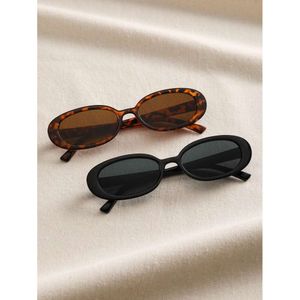 5st rund ram Boho plast mode svart vit tawny leopard solglasögon för kvinnor y2k dagliga livs semestertillbehör