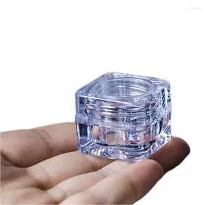 Storage Bottles 50PCS 5ml Cube Jars Box Acrylic Clear Jewelry Rings Nail Tips Eye Cream/lotion Beads Accessory Container