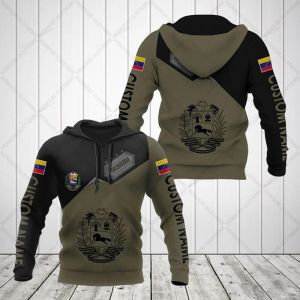 Nome personalizzato Venezuela Simbolo grafico con cappuccio unisex con felpe a rilascio sciolto abbigliamento casual inverno streetwear di grandi dimensioni