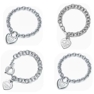 Bracelets Tiffanines Designer Charm Bracelets Earrings for woman 925 sterling silver Love lock inlaid with diamond 18k goldplated classic B