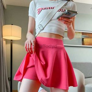 Urban Sexy Dresses Summer Basic Skirts Women Shorts Mini Elastic Pleated Skirts High Waist Bubble Sun Skirts School Girl Uniform Lined Safety Pants 240403