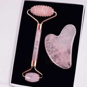 Rochas de massagem Rochas de massagem Rollo de massagem Rosa natural Quartz Gua Sha Ferramenta Saúde A acupuntura de pele de massager de gola emagrece