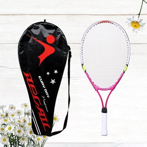 1 Set Alloy Tennis Racket with Bag ParentChild Sports Game Toys for Children Teenagers Playing Outdoor Red 240401