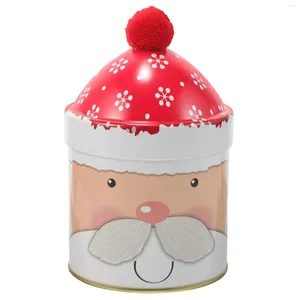 Storage Bottles Christmas Candy Gift Case Xmas Jar Hats Bulk Container Metal Containers Decorative Child