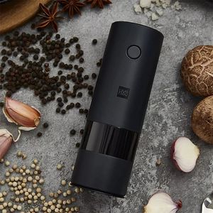Huohou Electric Automatic Mill Pepper and Salt Grinder LED Light 5モードPeper Spice Grain Purverizer for Cook