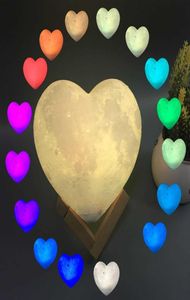 Heart Shape Moon Lamp 3D Print USB Rechargeable Led anime light Customized Picture Text Moon Lamp For Friend Gifts bedroom decor Y9243618