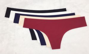 Designer Sexiga trosor Kvinnor Sömlösa Thongs Briefs Underkläder Inga spår Nylon Plain Trossa Kvinnor Underkläder Solid Color Panties Ling4371014