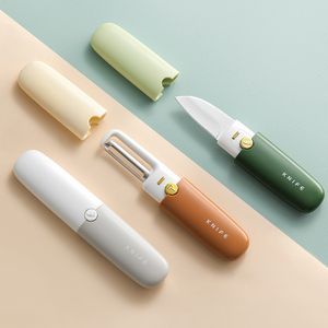 2 w 1 Pocket Peeler Knife Multi Funkcjonowanie noży ze stali nierdzewnej Parowanie Kultery Składające narzędzia