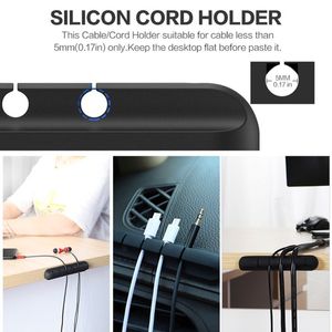 1/3/5/7 Clips Adhesive Silicone Cable Winder Desktop Wire Wrapped Cord Cable Holder Desk Set Table Organizer Office Supplies