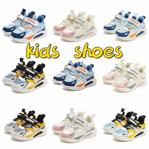 Kinder Sneaker Casual Schuhe Kinder trendige Jungen Mädchen schwarz himmelblau rosa weiße Schuhe Größen 27-38 O1XE#