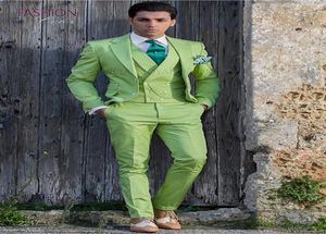 Groom verde chiaro Green Green Greenne Groomsmen Destino da sposa abito da sposa Blazer 3 pezzi SuitJackEtPantsv9204587