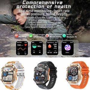2023 Yeni Erkekler Akıllı Saat Pusula GPS hareketi Track Smartwatch 650 MAH Büyük Pil Dayanıklı Askeri Akıllı Saatler Erkekler İçin