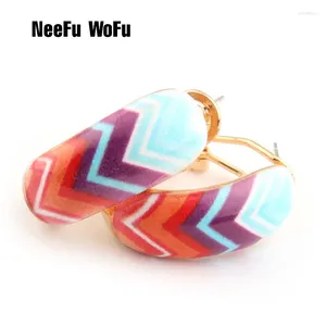 Dangle Earrings NeeFu WoFu Drop Ethnic Earring Flash Printed Metal For Woman Ear Ring Large Long Brinco Printing Accessories Oorbellen