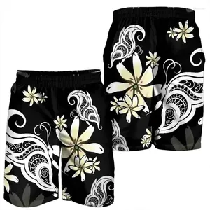 Men's Shorts 3D Print Hawaii Butterfly Plumeria Polynesian Wakacje Wakacje Floral Beach Short Pants Swim Trunks Board