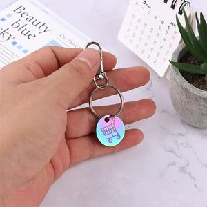 Chaveiros 1 PC Carrinhos Portáteis Token Keyring Solver Chip Chaveiro 23mm Um Euros Europa Metal Shopping Trolley Coin Holder Chaveiro