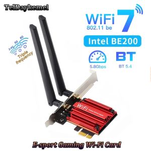 Nuova 5,8 Gbps Wi-Fi 7 Bluetooth 5.4 Adattatore WiFi PCI-E Intel BE200 Scheda 2.4/ 5/6 GHz 802.11be per Windows 11 PC desktop