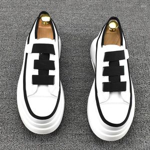 Sıradan Ayakkabı Kore tarzı erkek marka tasarımcısı orijinal deri ayakkabı rahat hava yastık spor ayakkabıları daireler platform ayakkabı adamları