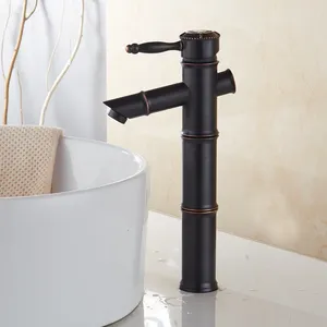 Bathroom Sink Faucets Copper Black Ancient Diaohuazhu Water-saving Faucet And Cold Face Basin Sinks Puckering Mix Water Valve
