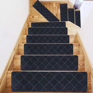 Bath Mats 14PC 76x20cm Home Soft Self-adhesive Stair Stepping Mat Carpet Protector Rug Non-slip Variety Pattern Water Absorption