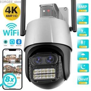 Другие камеры видеонаблюдения 8MP 4K IP-камера Wi-Fi Security Ptz Camera 2.8+12 мм двойной подставки с двумя подсветками.