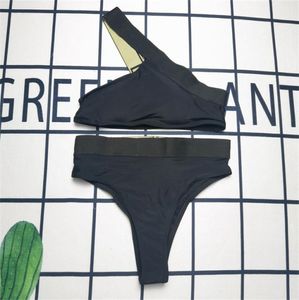 Сексуальная однотонная одежда для плавания на одно плечо, женские купальники-бикини 039s, купальник с вырезом для плавания, пляжная одежда, монокини2343020