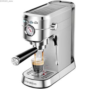 Kaffeemaschinen Casabrews Espresso -Maschine 20 Bar professioneller Espresso -Hersteller mit Milch Dampfstab kompakter Kaffeemaschine mit 34 Unzen Re Y240403