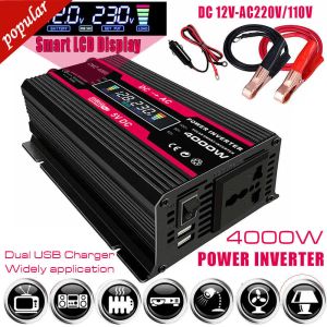 Charger New LCD Display Car Power Inverter 4000W Converter 12V To 220V/110V Smart Color Display Dual USB 4.2A Fast Charge
