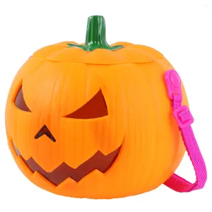 Candle Holders Handheld Pumpkin Lamp Halloween Lantern Adorable Bucket